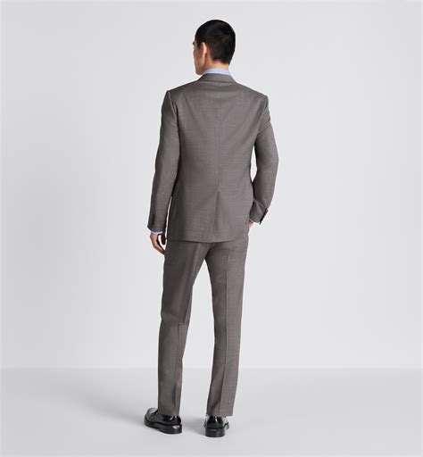 Classic Suit Gray Micro Houndstooth Virgin Wool Twill 